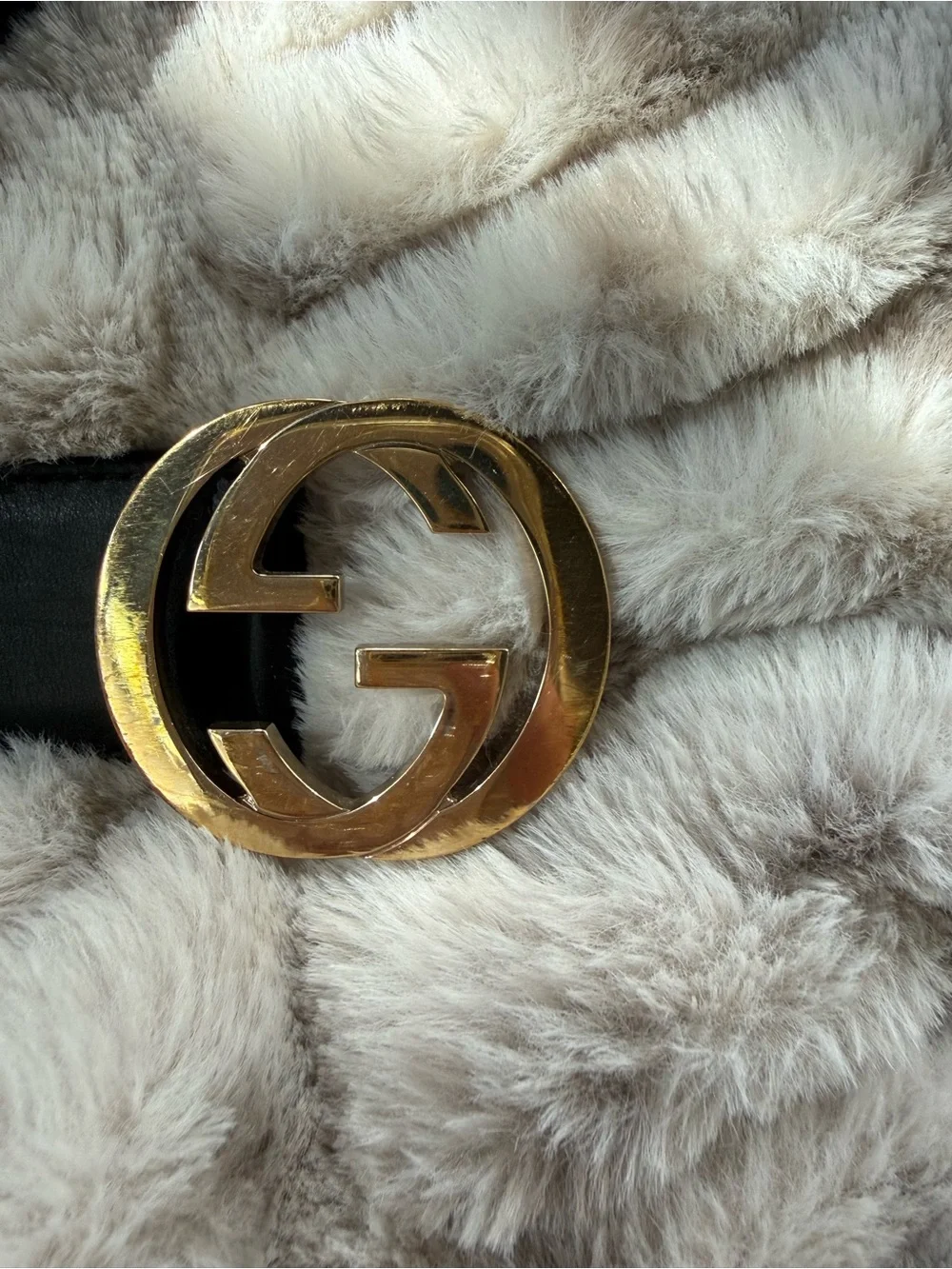 Authentic Gucci Black Leather Interlocking GG Belt | Size 80/32 w/Box